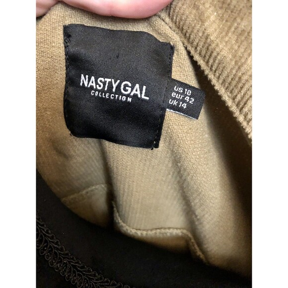 Nasty Gal Tan Khaki Corduroy Sherpa Crop Jacket Size 10 Medium NEW - Picture 7 of 7